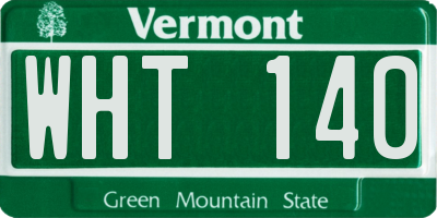 VT license plate WHT140