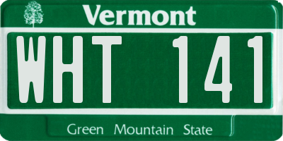 VT license plate WHT141