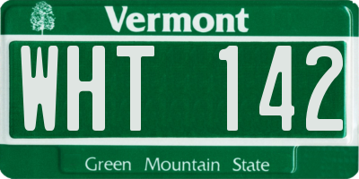 VT license plate WHT142