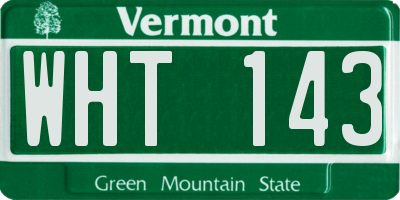 VT license plate WHT143