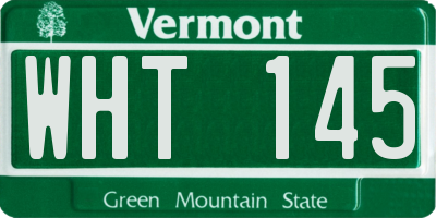 VT license plate WHT145