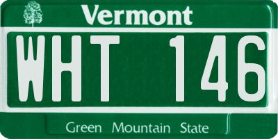 VT license plate WHT146