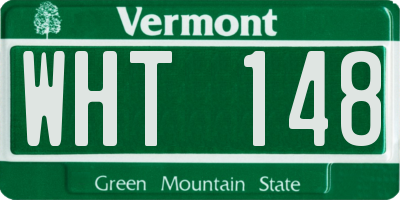 VT license plate WHT148