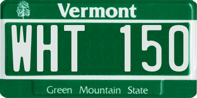 VT license plate WHT150