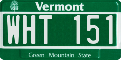 VT license plate WHT151