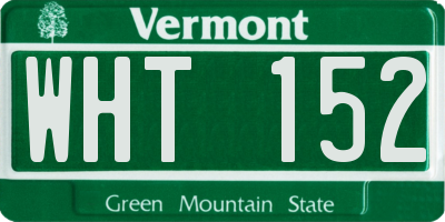 VT license plate WHT152