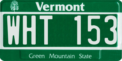 VT license plate WHT153