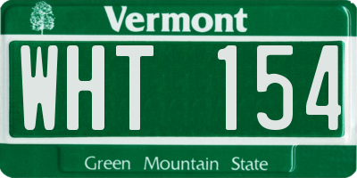 VT license plate WHT154