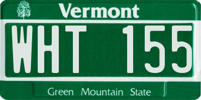 VT license plate WHT155