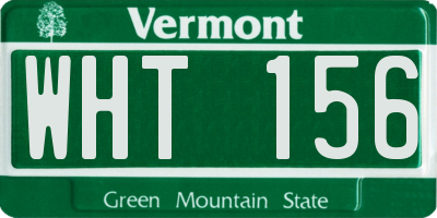 VT license plate WHT156