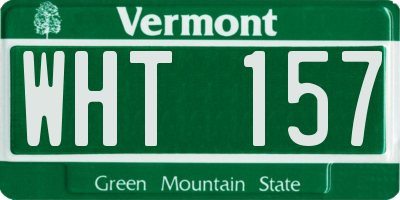 VT license plate WHT157