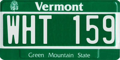 VT license plate WHT159