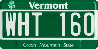VT license plate WHT160
