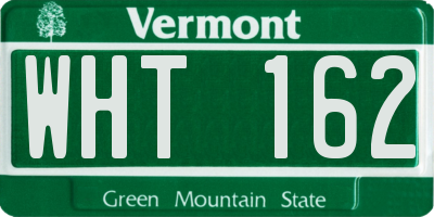 VT license plate WHT162