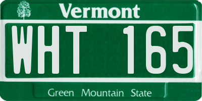 VT license plate WHT165