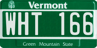 VT license plate WHT166