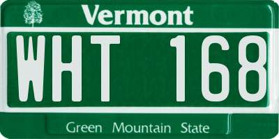 VT license plate WHT168
