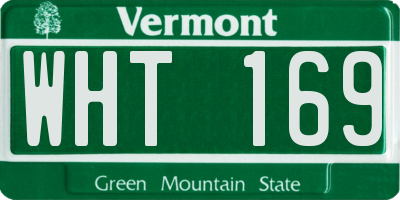 VT license plate WHT169