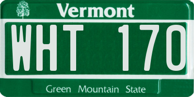VT license plate WHT170