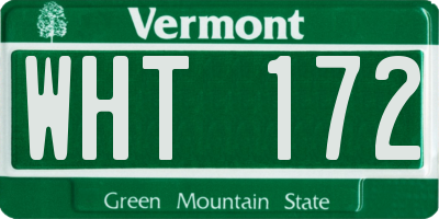 VT license plate WHT172