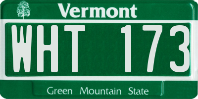 VT license plate WHT173
