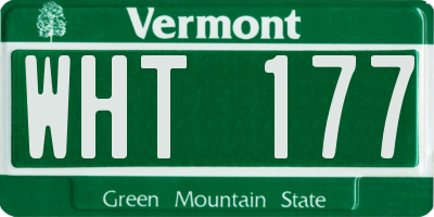 VT license plate WHT177