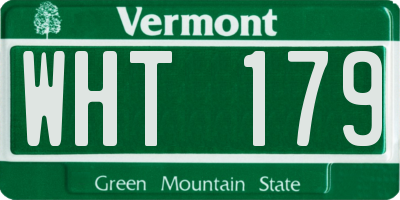 VT license plate WHT179