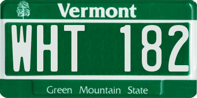 VT license plate WHT182