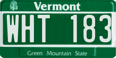 VT license plate WHT183