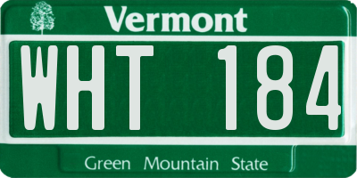 VT license plate WHT184
