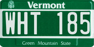 VT license plate WHT185