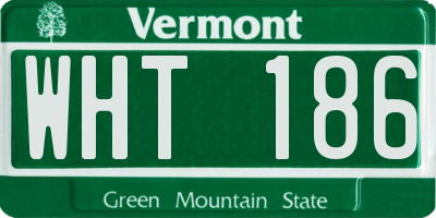 VT license plate WHT186