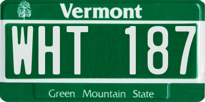 VT license plate WHT187