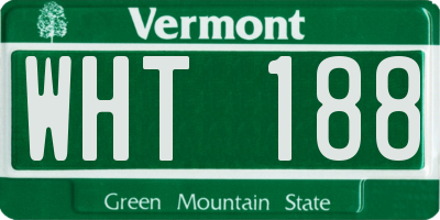 VT license plate WHT188