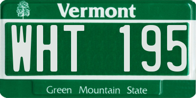 VT license plate WHT195