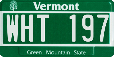 VT license plate WHT197