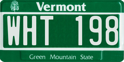 VT license plate WHT198