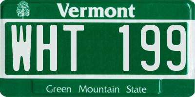 VT license plate WHT199