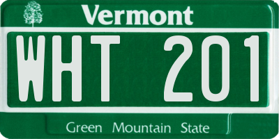 VT license plate WHT201