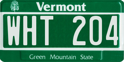 VT license plate WHT204