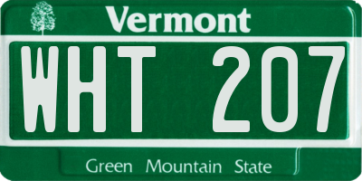 VT license plate WHT207