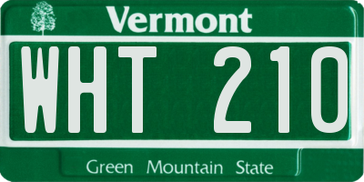 VT license plate WHT210