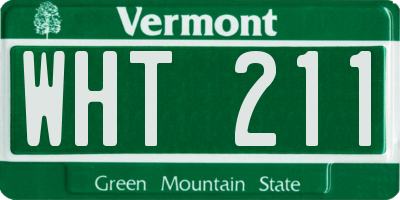VT license plate WHT211
