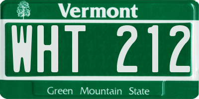 VT license plate WHT212