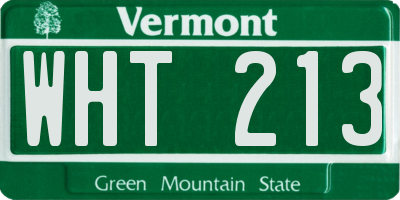 VT license plate WHT213