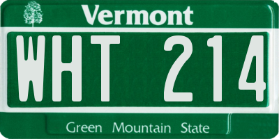 VT license plate WHT214