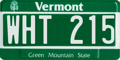 VT license plate WHT215