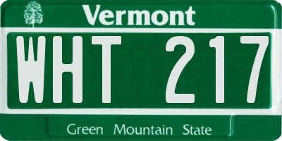 VT license plate WHT217