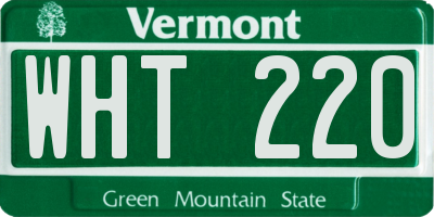 VT license plate WHT220