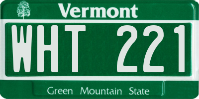 VT license plate WHT221